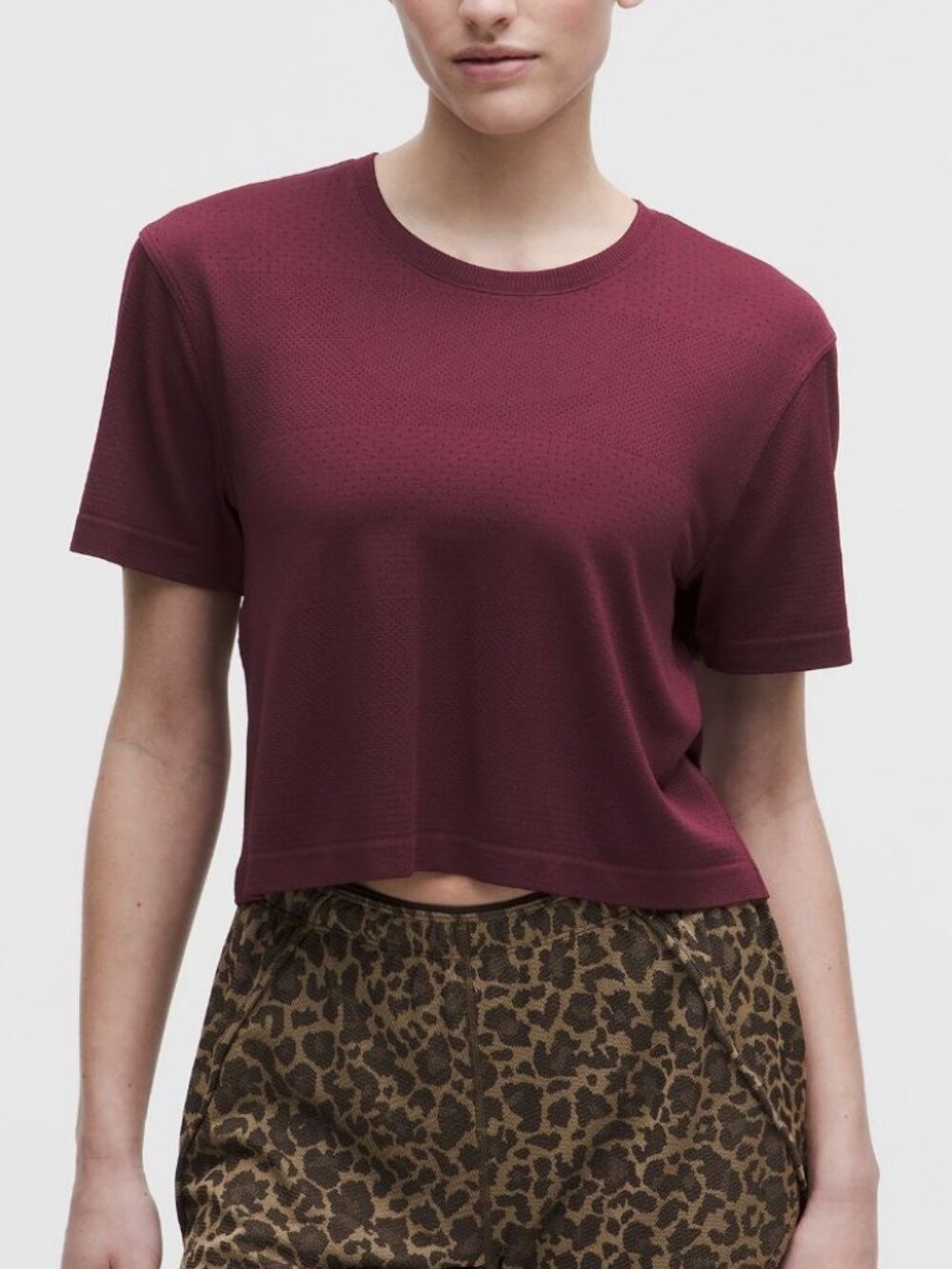 Swiftly Perforated Stripe Short Sleeve